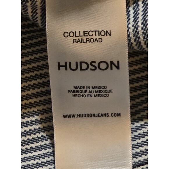 NWT Hudson Chino Shorts Size 36 Railroad Stripe Blue White Cotton Mens MSRP: 125 - Picture 6 of 8